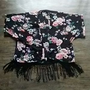 Black Floral Kimono